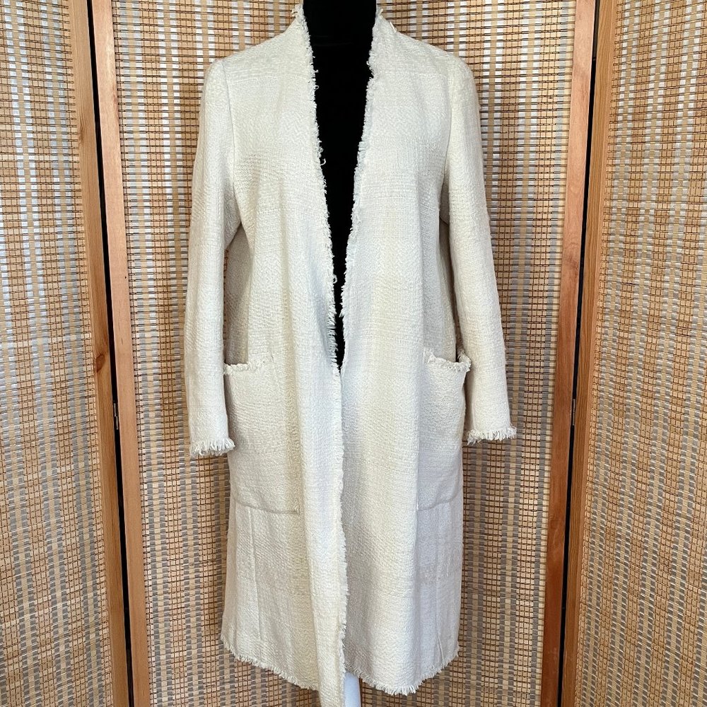 Zara Basic Coat - Cream, Size L